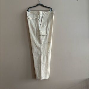 Klassy Network Plus Sz 2X Lightweight Cotton Cargo Pants Cream EUC
